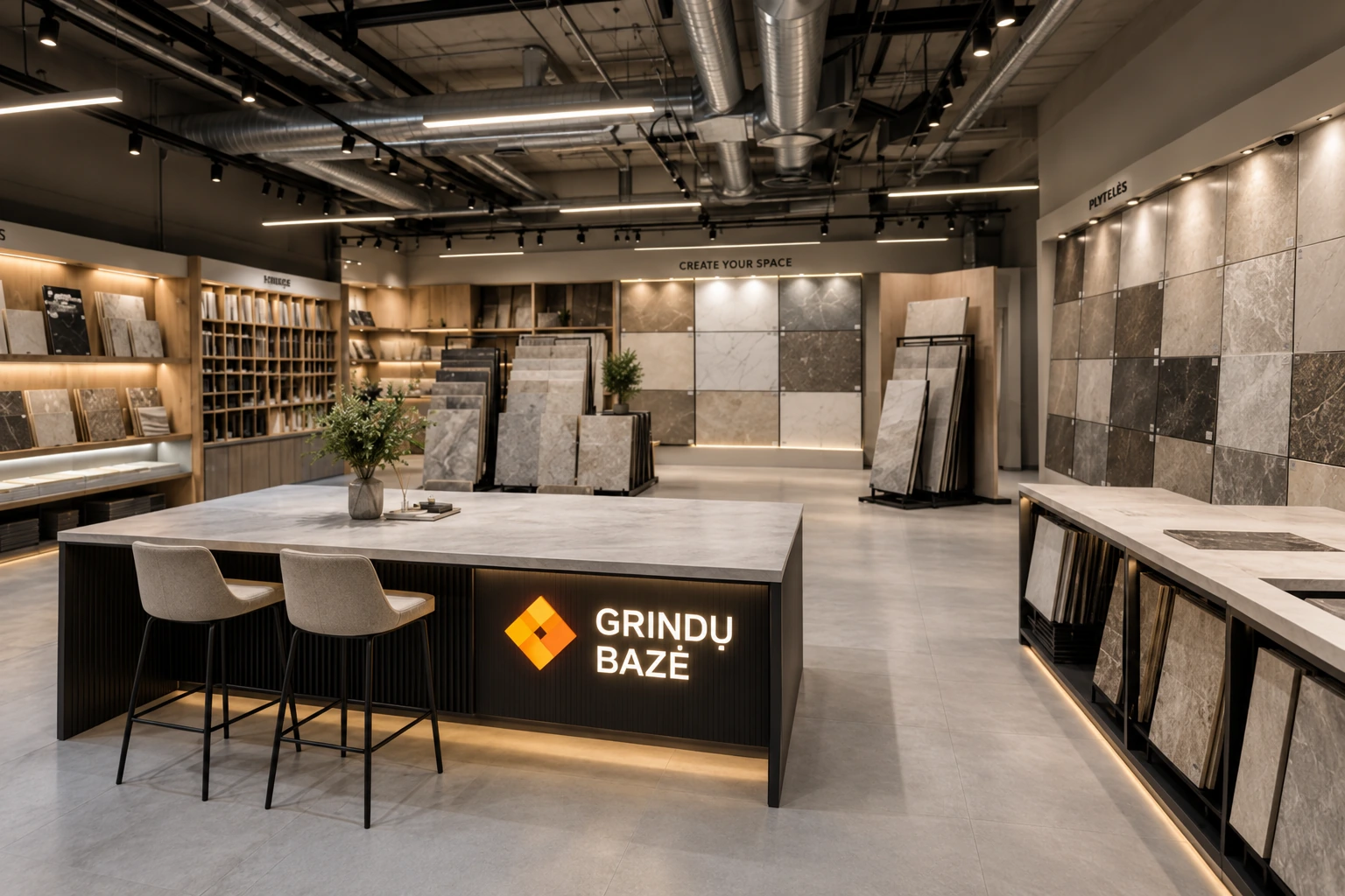 Grindų bazės plytelių ir grindų salonas Vilniuje